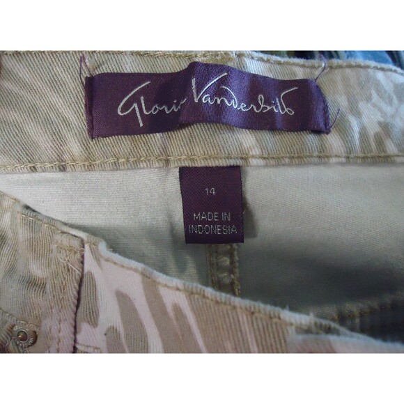 Gloria Vanderbilt Amanda Jeans Women's Size 14 High Rise Light Wash Tan Camo - Picture 3 of 9